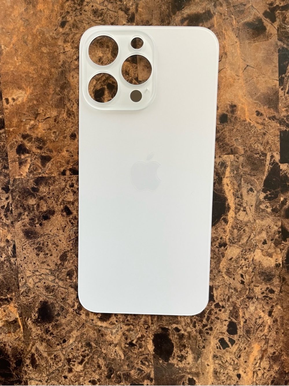 For iPhone 15 Pro Max Glass Battery Back Cover(White)